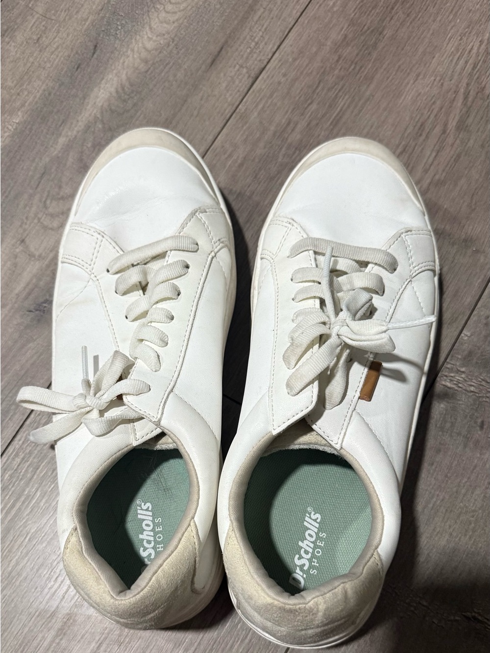 Dr. Scholl's Women's White Leather Low-Top Sneakers